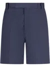 Thom Browne Blue Bermuda Pants With Logo Patch On The Rear And Belt Loops In Blue