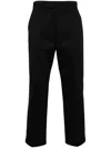 Thom Browne Mid-rise Tapered Chinos With Belt Loops In Black