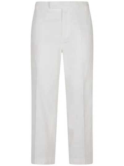 Thom Browne Utility Chino Trouser Garment Dye In Cotton Twill In White