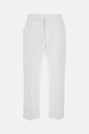 Thom Browne Cotton Trousers Straight Leg Back Pockets In White