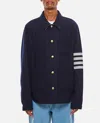 Thom Browne Wool Cashmere 4-bar Utility Jacket Jackets Blue In Blue