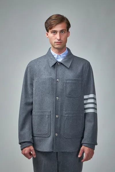 Thom Browne Utility Patch Pocket Jacket In Blue