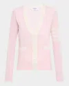 Thom Browne V-neck 4-bar Fine Merino Wool Cardigan In Pink