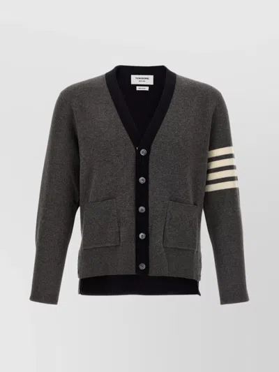 THOM BROWNE V-NECK 4 BARS CARDIGAN