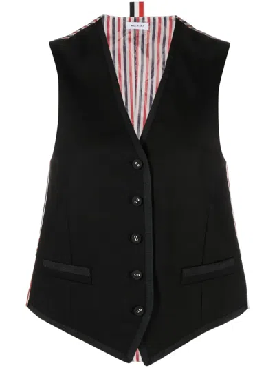 Thom Browne Weste Mit V-ausschnitt In Black