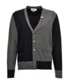 Thom Browne V-neck Button Sweater In Black
