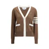 Thom Browne V-neck Cardigan In Brown