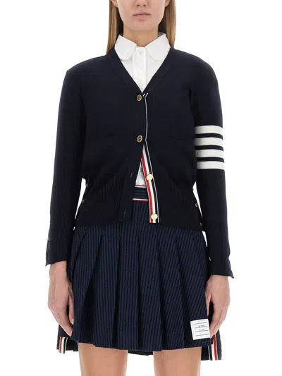 Thom Browne V-neck Cardigan In Blue