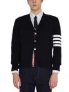 Thom Browne Sustainable Merino Classic Cardigan Sweater In Blue