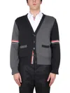 Thom Browne V-neck Cardigan In Gray