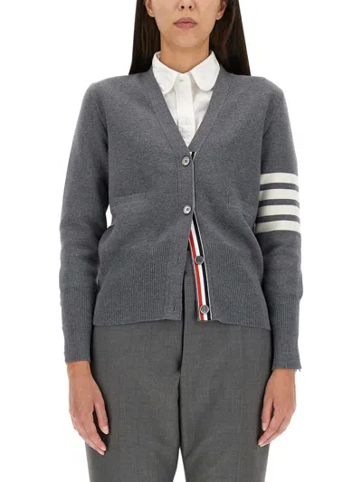 Thom Browne V-neck Cardigan In Gray