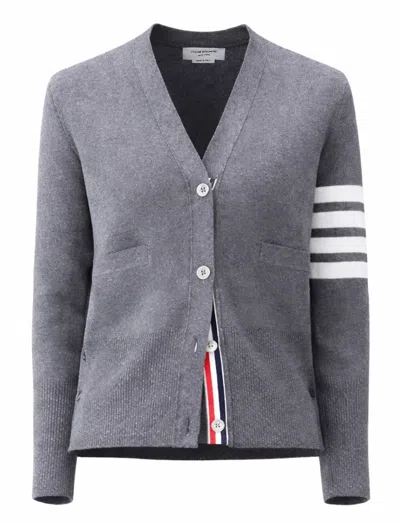 Thom Browne V-neck Cardigan In Gray