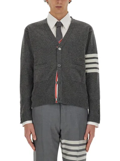 Thom Browne 4-bar Cardigan In Grey