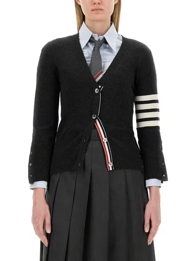 Thom Browne V-neck Cardigan In Grey