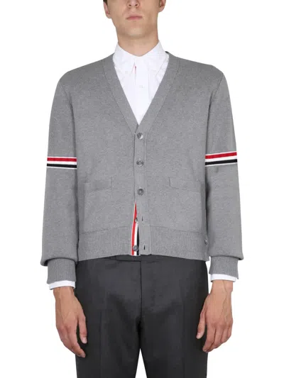 Thom Browne V-neck Cardigan In Grey
