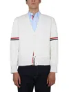 Thom Browne Tri-colour Stripe Sleeve Sweater In White