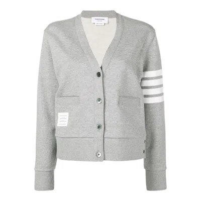 Thom Browne V Neck Cardigan Women In Gray