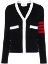 Thom Browne Cotton 4-bar Stripe Cardigan In Blue