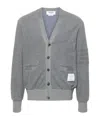 Thom Browne V-neck Cotton Cardigan In Gray