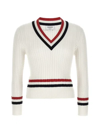 THOM BROWNE V领棉毛衣