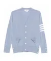 Thom Browne 4-bar Virgin Wool Cardigan In Blue