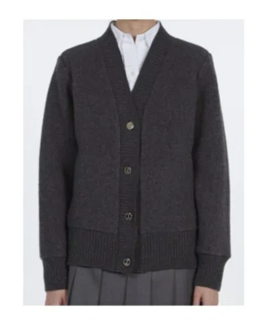 Thom Browne Long-sleeved Cardigan In Black