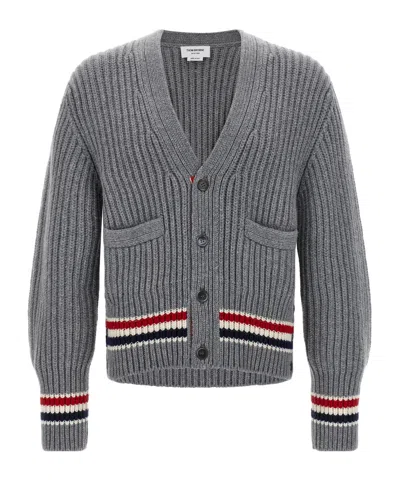 THOM BROWNE THOM BROWNE V-NECK KNITTED CARDIGAN
