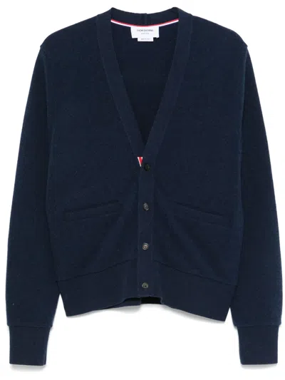 THOM BROWNE V-NECK SILK CARDIGAN