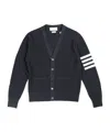 Thom Browne V-neck Striped Cardigan In Black