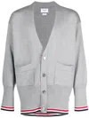 Thom Browne Cardigan Mit V-ausschnitt In Grey
