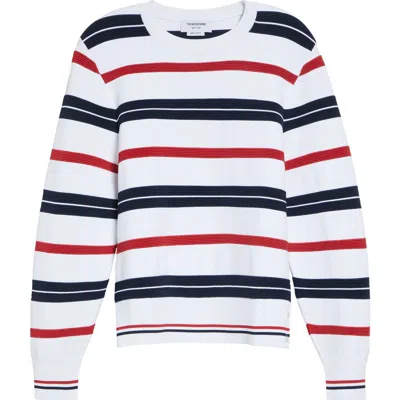 Thom Browne Variegated Rep Stripe Ottoman Stitch Sweatshirt In Multi