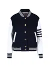 Thom Browne Varsity Bomber Jacket In Blue
