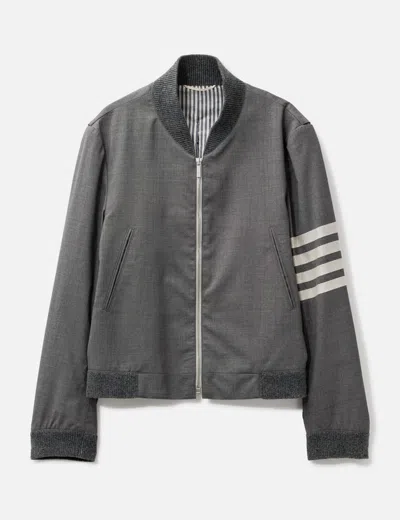Thom Browne Varsity Jacket In Gray