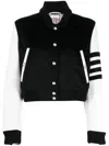 Thom Browne Varsity Panelled Bomber Jacket In Black
