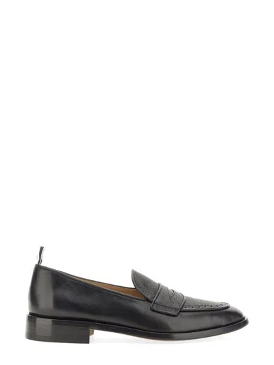 Thom Browne Varsity Penny Loafer In Black