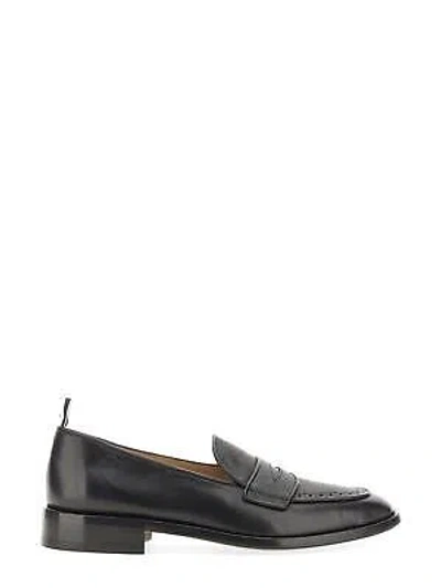 Pre-owned Thom Browne Varsity Penny Loafer In Nero