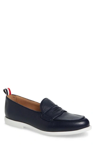 Thom Browne Varsity Square Toe Penny Loafer In Blue