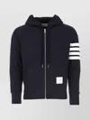 Thom Browne Slim-fit Striped Loopback Cotton-jersey Zip-up Hoodie In Black