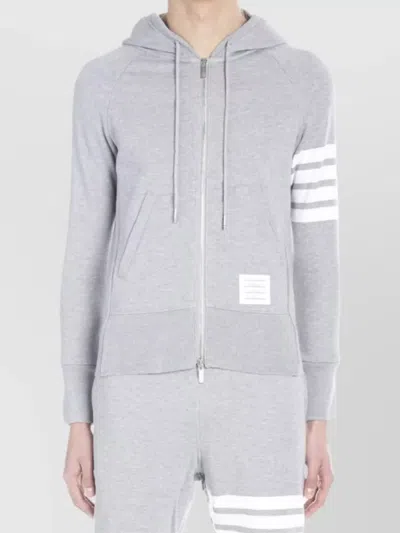 Thom Browne 4-bar Stripe Zip-fastening Cardigan In Grey
