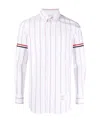 Thom Browne Vertical-stripe Pattern Cotton Shirt In White