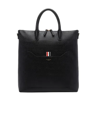 Thom Browne Vertical Tool Tote Bag In Black