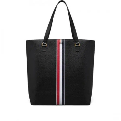 Thom Browne Vertical Tote Bag In Black
