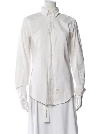 Pre-owned Thom Browne Vintage Long Sleeve Button-up Top In White