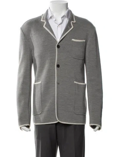 Pre-owned Thom Browne Vintage Wool Peacoat In Gray