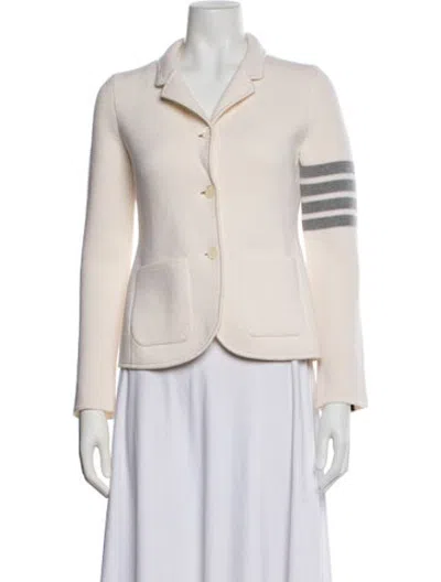 Pre-owned Thom Browne Virgin Wool Blazer In Neutrals