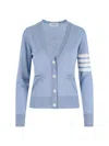 Thom Browne Virgin Wool Cardigan 4-bar In Blue