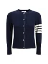 Thom Browne Virgin Wool Cardigan In Blue