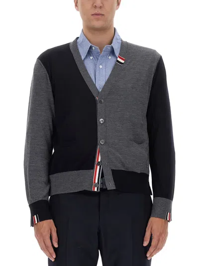 Thom Browne Virgin Wool Cardigan In Blue