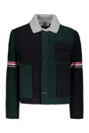 Thom Browne Patchwork Wool Cardigan In Green