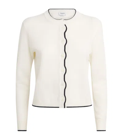 Thom Browne Virgin Wool Cardigan In White